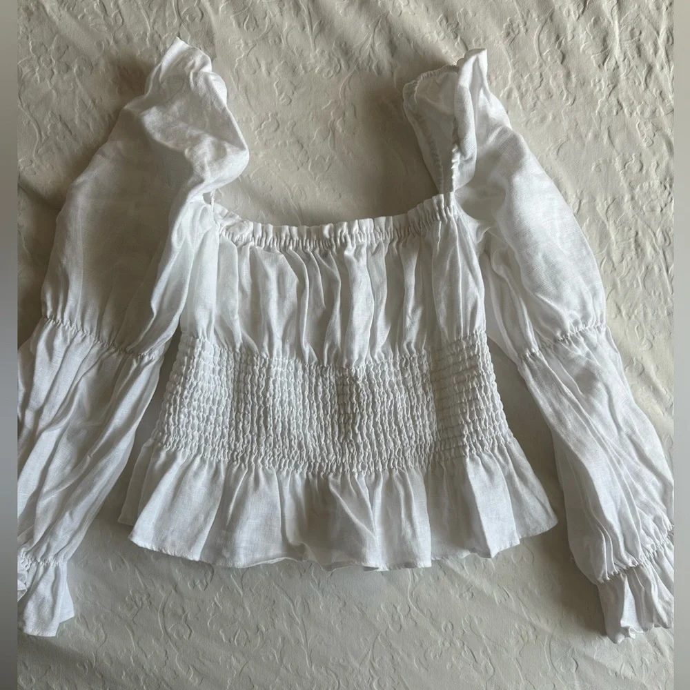 Reformation Boho Oak Grove Square Neck
Linen Smock Blouse XS, White, 100% linen - Picture 5 of 5